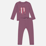 חליפת בייבי עם סרטים - סגול