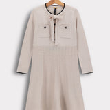 שמלת סריג עם כיסים - אבן