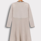 שמלת סריג עם כיסים - אבן