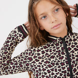 ז'קט בומבר מנומר - בורדו