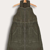 שמלת סרפן עם רוכסן וכיסים - ירוק