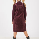 שמלת קטיפה משולבת - בורדו