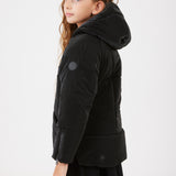 מעיל נפוח עם קפוצ'ון - שחור