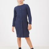 שמלת סריג מכופתרת - נייבי