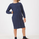 שמלת סריג מכופתרת - נייבי