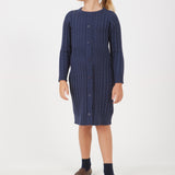 שמלת סריג מכופתרת - נייבי