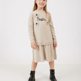 שמלת סריג עם פרחים  - אבן