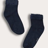 גרבי קרסול בגימור פרוותי - נייבי