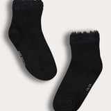 גרבי קרסול בגימור פרוותי - שחור