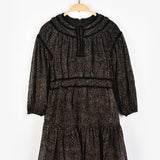 שמלה עם עיטורי קטיפה - שחור