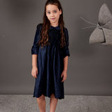 שמלת קטיפה עם צווארון - נייבי