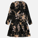 שמלת שבת פרחונית עם פפיון - צהוב