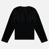 חולצת קטיפה שרוול ארוך - שחור