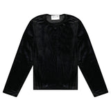 חולצת קטיפה שרוול ארוך - שחור