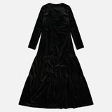 שמלת חלוק וקרדיגן מקטיפה - שחור