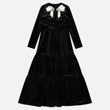 שמלת חלוק וקרדיגן מקטיפה - שחור