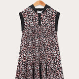 שמלת סרפן בהדפס חברבורות - בורדו