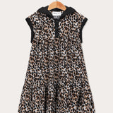 שמלת סרפן בהדפס חברבורות - חום