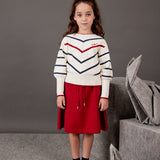 סוודר פסים בגזרת עטלף - אבן