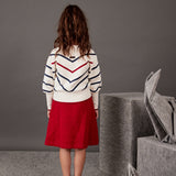 סוודר פסים בגזרת עטלף - אבן