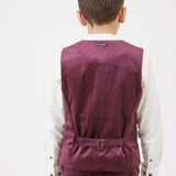 וסט קטיפה עם כפתורים - בורדו