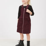 שמלת סרפן עם רוכסן וכיסים - בורדו