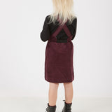 שמלת סרפן עם רוכסן וכיסים - בורדו