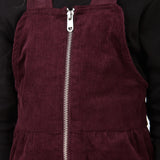 שמלת סרפן עם רוכסן וכיסים - בורדו