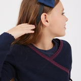 קשת סאטן עם סרט - כחול