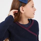 קשת סאטן עם סרט - כחול