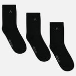 שלישיית גרבי בנים חלק פסטל - שחור 35-38