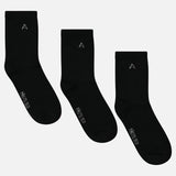 שלישיית גרבי בנים חלק פסטל - שחור 35-38