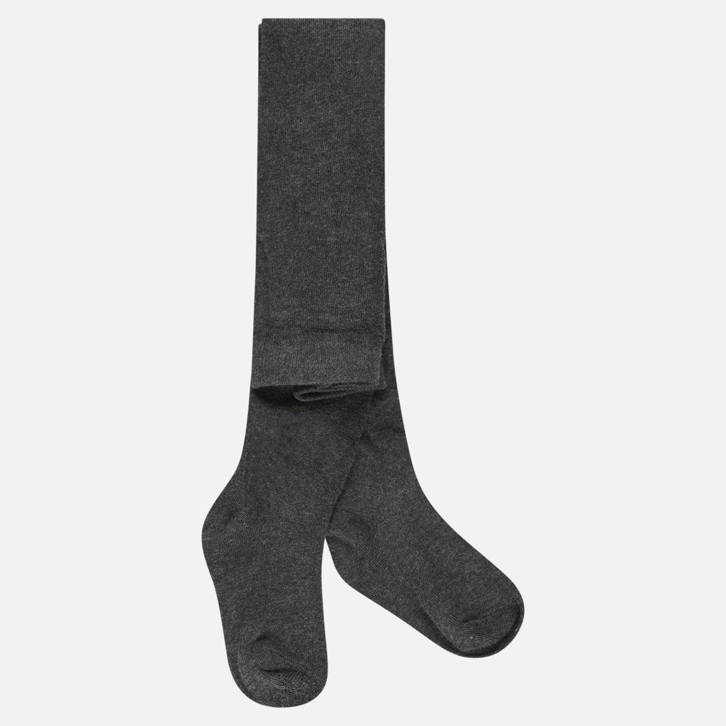 גרביון כותנה חלק פסטל - אפור 13-15