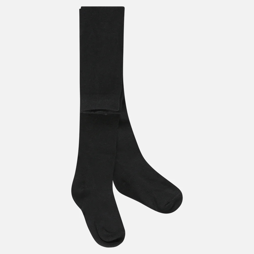 גרביון כותנה חלק פסטל - שחור 5-7Y