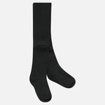 גרביון כותנה חלק פסטל - שחור 5-7Y