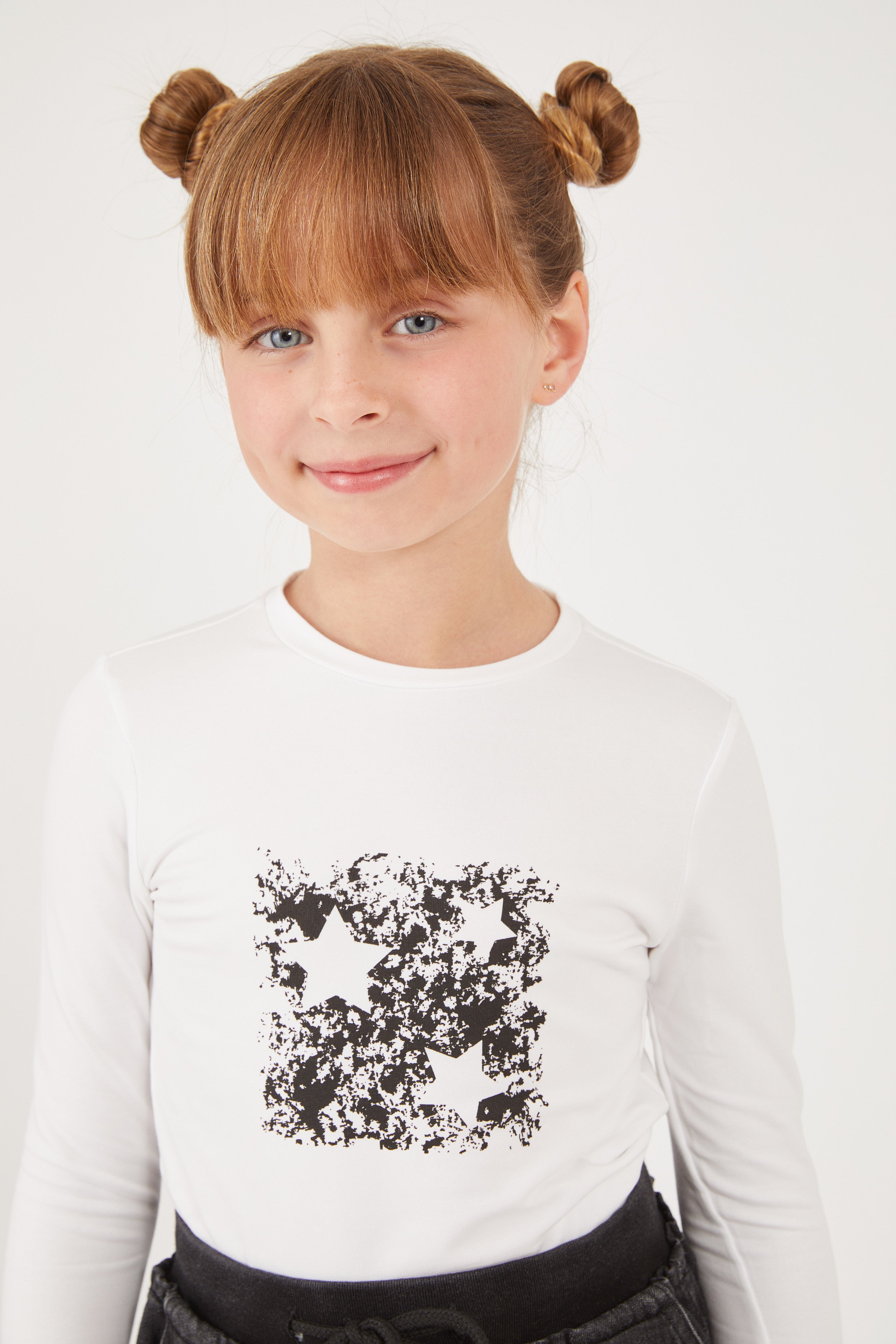 טישרט עם הדפס קידמי - שחור 06