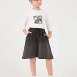 טישרט עם הדפס קידמי - שחור 06