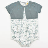 אוברול בשילוב קרדיגן סריג - טורקיז