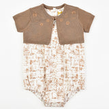 אוברול בשילוב קרדיגן סריג - חום