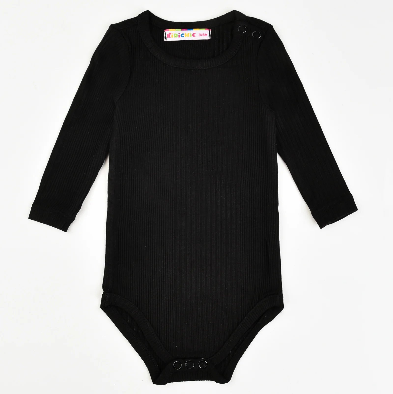 בגד גוף שרוול ארוך - שחור 18-24