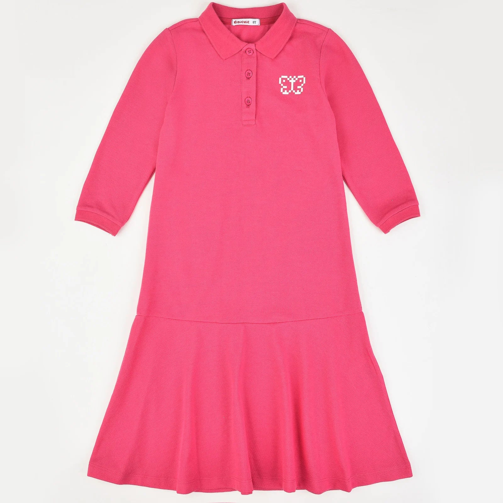 שמלת פולו פיקה אתר - ורוד 12