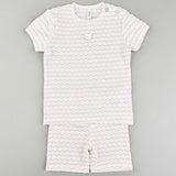 סט בייבי הדפס גלים - ורוד