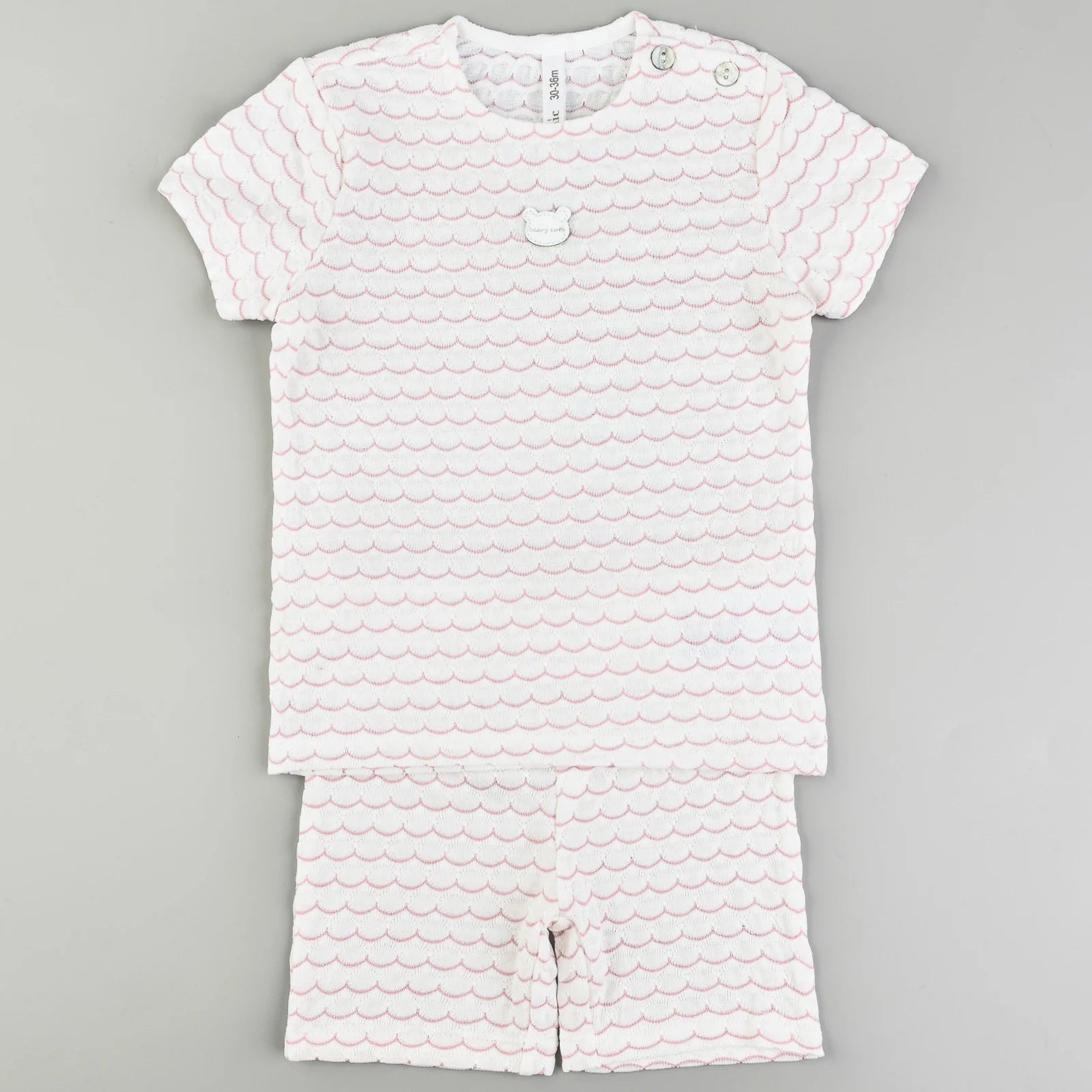 סט בייבי בד צקים - ורוד 30-36