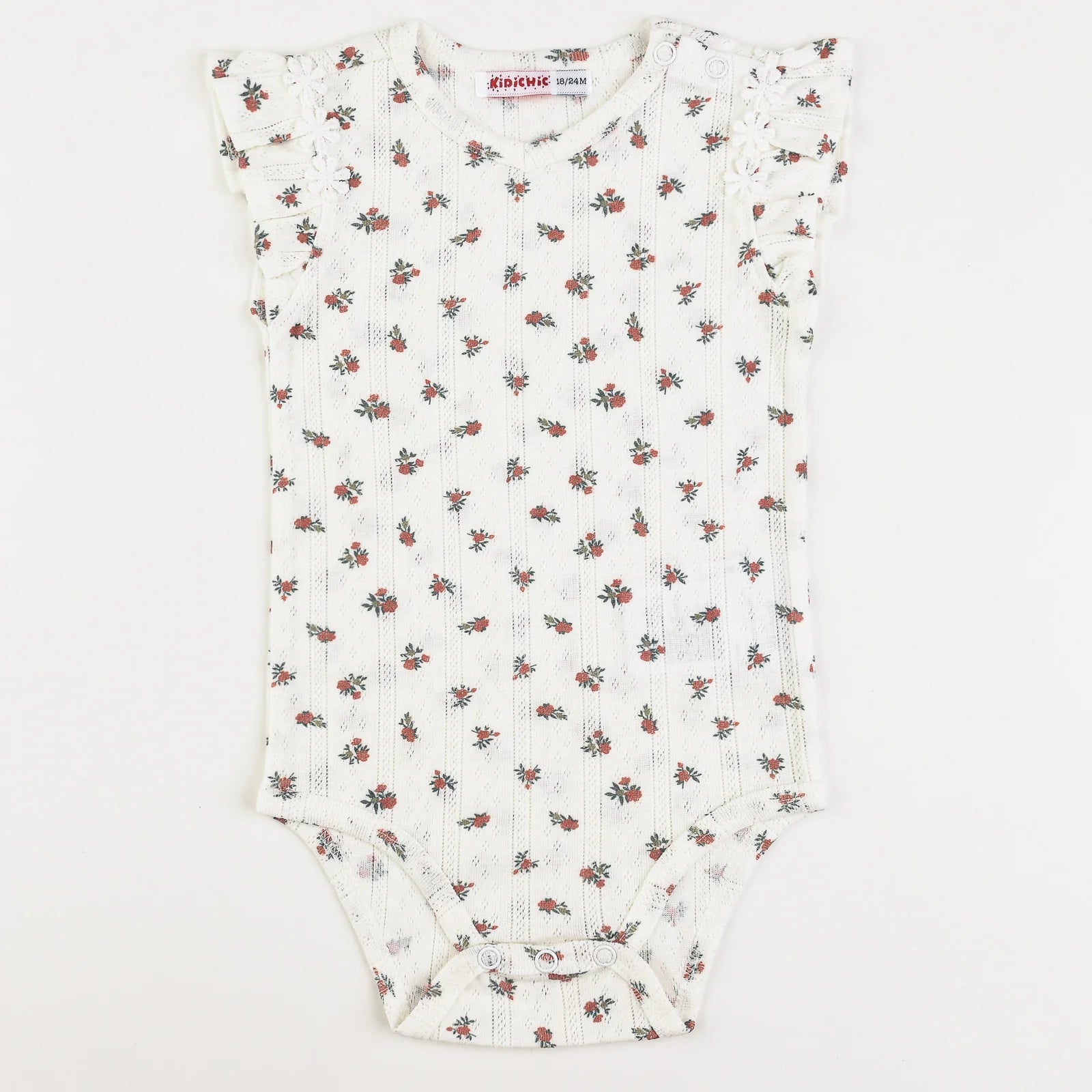 בגד גוף פרחוני - אדום 18-24