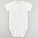 בגד גוף עם חורים - לבן 24-30