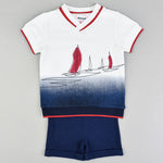 הדפס אוניות בנים סט  - נייבי 24-30