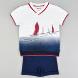 הדפס אוניות בנים סט  - נייבי 24-30