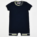 אוברול סריג עם כיתוב - כחול 18-24