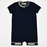 אוברול סריג עם כיתוב - כחול 18-24