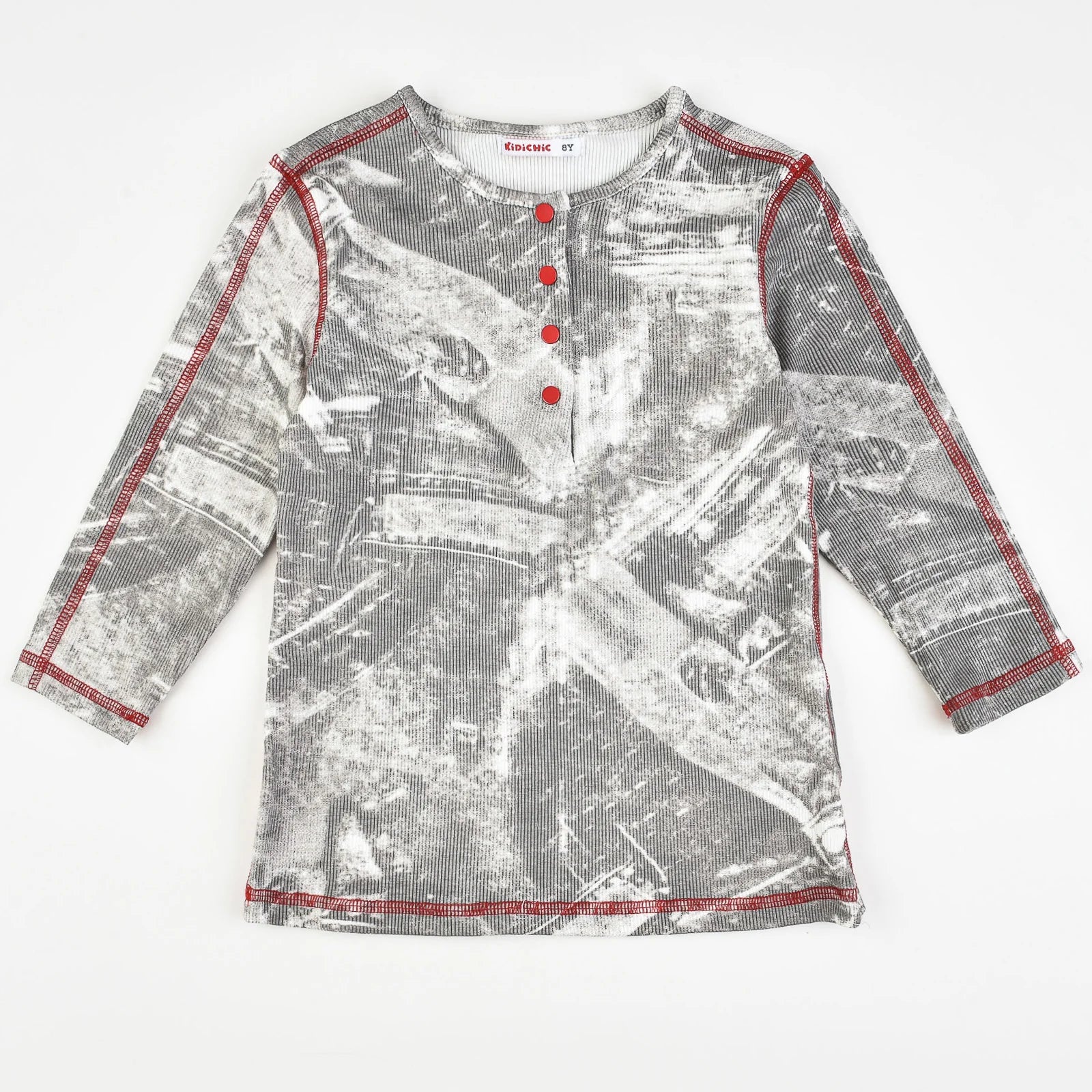 חולצת טי די עם פלטלוקים - אפור 18